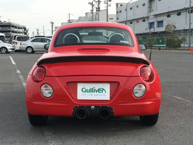 カタログ画像：コペン（COPEN） ２ｎｄアニバーサリーエディション 2004年6月 ABA-L880K 660cc ＤＣ・シャイニングレッド 燃費15.2km / l  バック