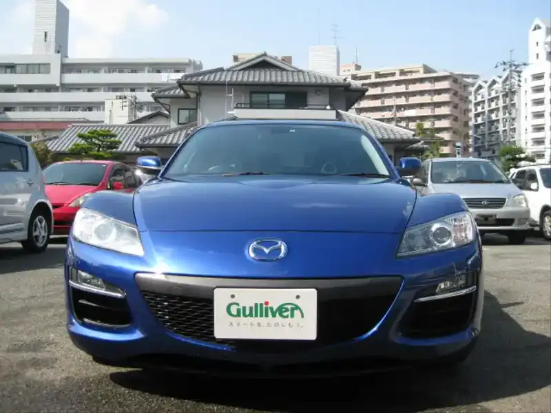 カタログ画像：ＲＸ－８（RX-8） タイプＳ 2008年3月 ABA-SE3P 1400cc オーロラブルーマイカ 燃費9.4km / l  フロント