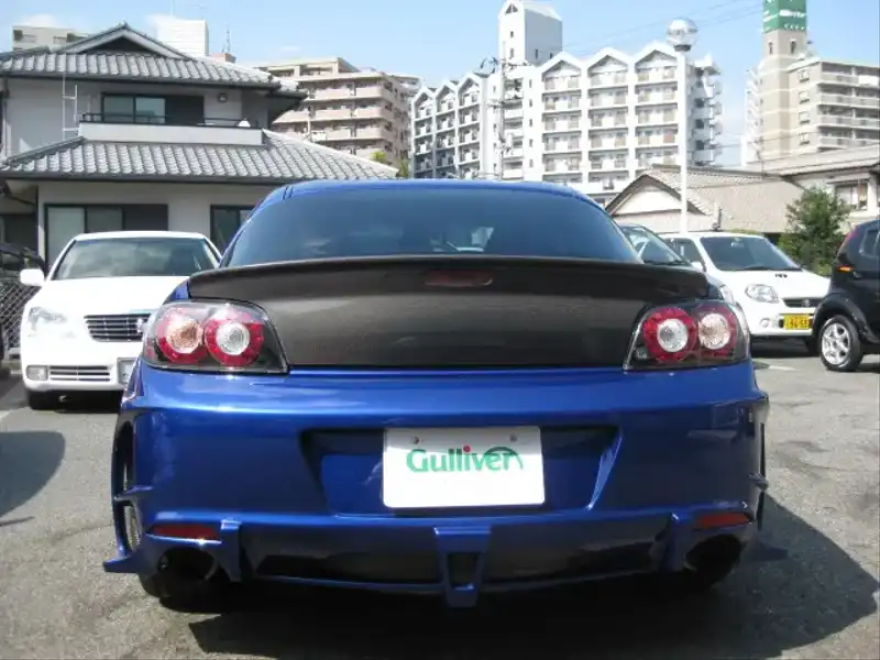 カタログ画像：ＲＸ－８（RX-8） タイプＳ 2008年3月 ABA-SE3P 1400cc オーロラブルーマイカ 燃費9.4km / l  バック