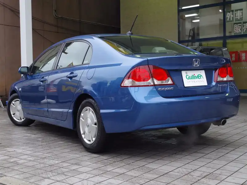 カタログ画像：シビックハイブリッド（CIVIC HYBRID） ＭＸＢ 2008年9月 DAA-FD3 1300cc ニュートロンブルー・メタリック 燃費25.8km / l バック