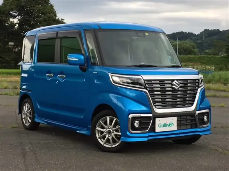 カタログ画像：スペーシアカスタム（SPACIA CUSTOM） ハイブリッドＸＳ 2017年12月 DAA-MK53S 660cc ブリスクブルーメタリック 燃費28.2km / l メイン（その他）