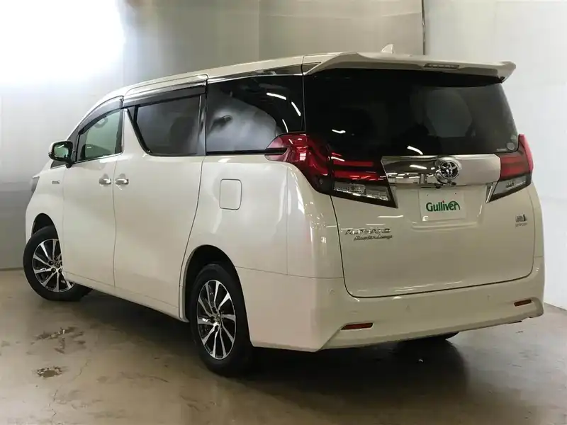 カタログ画像：アルファードハイブリッド（ALPHARD HYBRID） ハイブリッド エグゼクティブラウンジ 2015年1月 DAA-AYH30W 2500cc ラグジュアリーホワイトパールクリスタルシャインガラスフレークorホワイトパールクリスタルシャイン 燃費18.4km / l バック