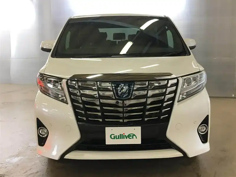 カタログ画像：アルファードハイブリッド（ALPHARD HYBRID） ハイブリッド エグゼクティブラウンジ 2015年1月 DAA-AYH30W 2500cc ラグジュアリーホワイトパールクリスタルシャインガラスフレークorホワイトパールクリスタルシャイン 燃費18.4km / l フロント