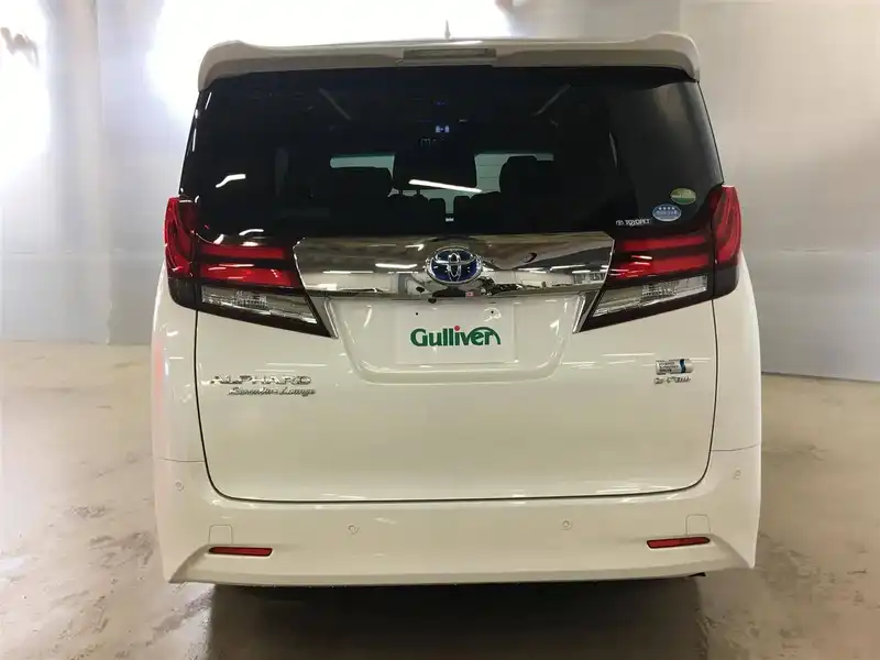 カタログ画像：アルファードハイブリッド（ALPHARD HYBRID） ハイブリッド エグゼクティブラウンジ 2015年1月 DAA-AYH30W 2500cc ラグジュアリーホワイトパールクリスタルシャインガラスフレークorホワイトパールクリスタルシャイン 燃費18.4km / l バック