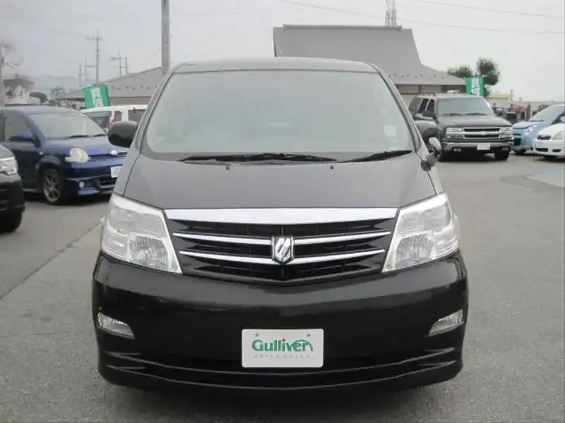 カタログ画像：アルファードＶ（ALPHARD V） ＭＸ Ｌエディション 2005年4月 TA-MNH15W 3000cc ブラックマイカ 燃費8.6km / l  フロント