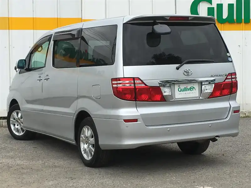 カタログ画像：アルファードＧ（ALPHARD G） ＡＸ Ｌエディション 2007年6月 DBA-ANH10W 2400cc シルバーメタリック 燃費9.7km / l  バック