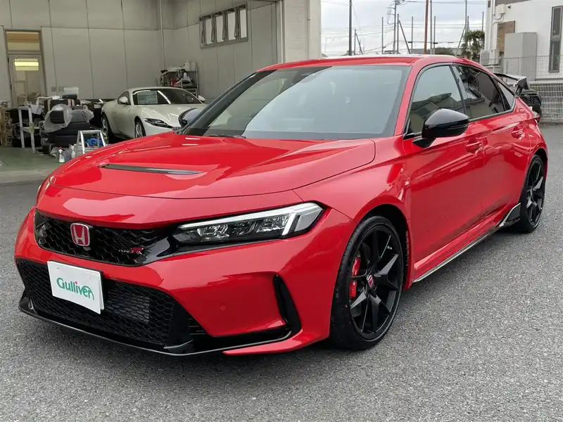 カタログ画像：シビック（CIVIC） タイプＲ レーシングブラックパッケージ 2025年9月 6BA-FL5 2000cc フレームレッド 燃費12.5km / l 外装