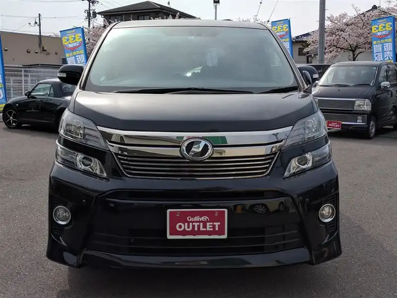 カタログ画像：ヴェルファイア（VELLFIRE） ２．４Ｚ Ｇエディション 2014年4月 DBA-ANH25W 2400cc ブラック 燃費10.2km / l フロント