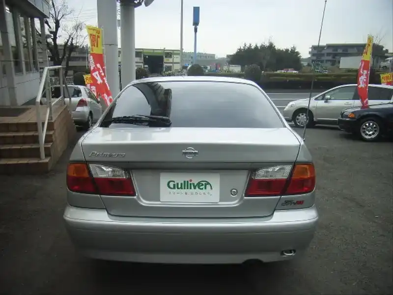 カタログ画像：プリメーラ（PRIMERA） ２．０Ｔｅ－Ｖ 1997年9月 E-HP11 2000cc シルバーＭ（スーパーファインハードコート） 燃費11.2km / l  バック