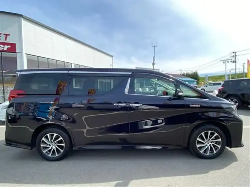 カタログ画像：アルファードハイブリッド（ALPHARD HYBRID） ハイブリッドＳＲ サイドリフトアップシート装着車 2015年1月 DAA-AYH30W 2500cc ブラック 燃費18.4km / l 外装