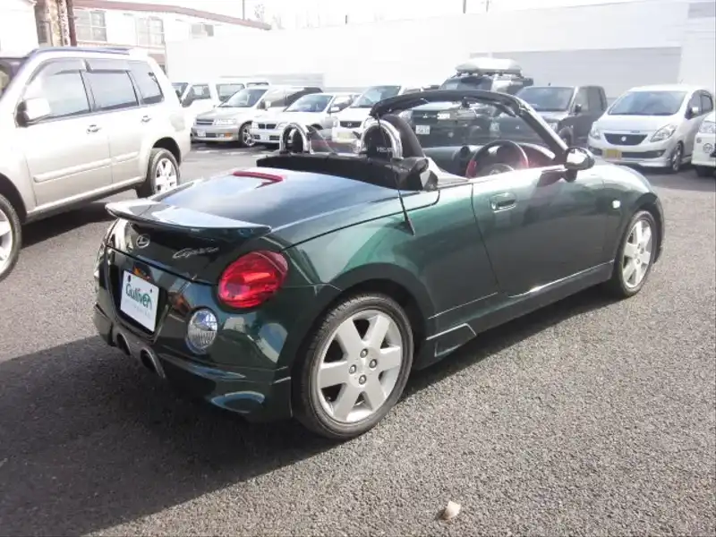 カタログ画像：コペン（COPEN） ２ｎｄアニバーサリーエディション 2004年6月 ABA-L880K 660cc ＤＣ・ダークグリーンマイカ 燃費18.0km / l  バック