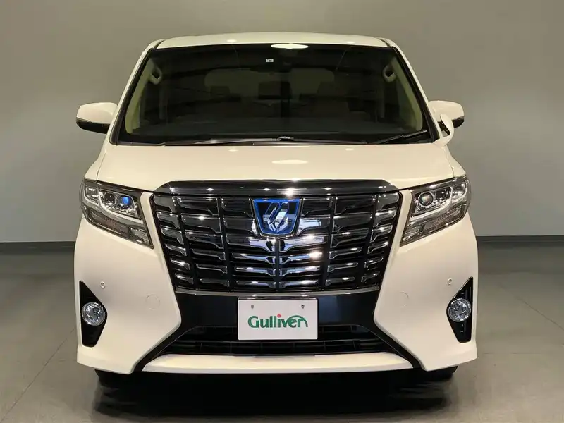 カタログ画像：アルファードハイブリッド（ALPHARD HYBRID） ハイブリッドＸ 2015年1月 DAA-AYH30W 2500cc ラグジュアリーホワイトパールクリスタルシャインガラスフレークorホワイトパールクリスタルシャイン 燃費19.4km / l フロント