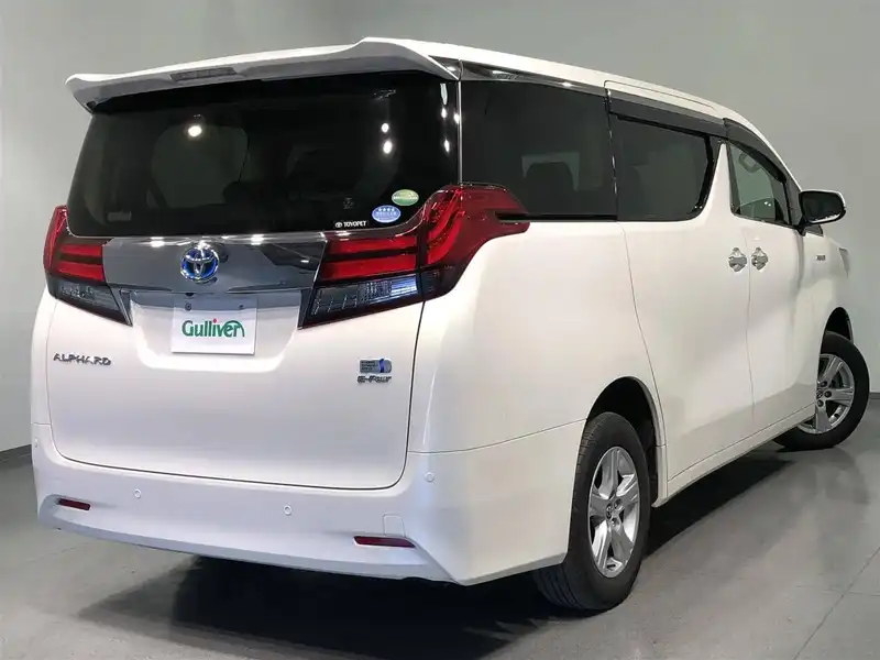 カタログ画像：アルファードハイブリッド（ALPHARD HYBRID） ハイブリッドＸ 2015年1月 DAA-AYH30W 2500cc ラグジュアリーホワイトパールクリスタルシャインガラスフレークorホワイトパールクリスタルシャイン 燃費19.4km / l バック