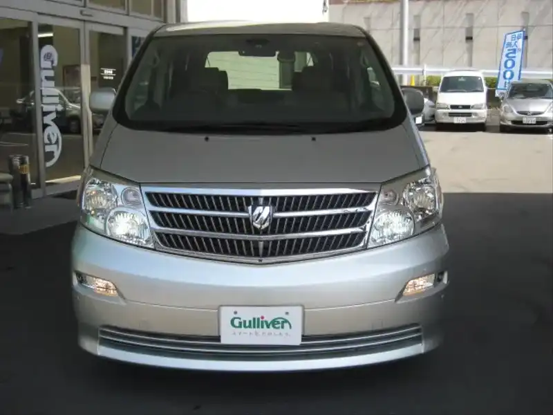 カタログ画像：アルファードＧ（ALPHARD G） ＭＸ トレゾア・アルカンターラバージョン 2004年6月 TA-MNH10W 3000cc シルバーメタリック 燃費8.9km / l  フロント