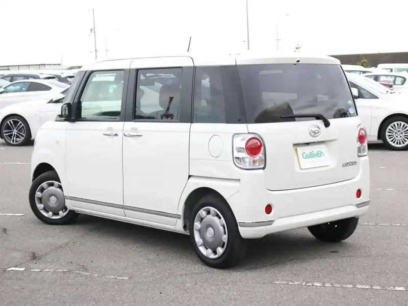 カタログ画像：ムーヴキャンバス（MOVE CANBUS） Ｘメイクアップリミテッド ＳＡⅢ 2018年9月 5BA-LA800S 660cc パールホワイトIII 燃費20.6km / l バック