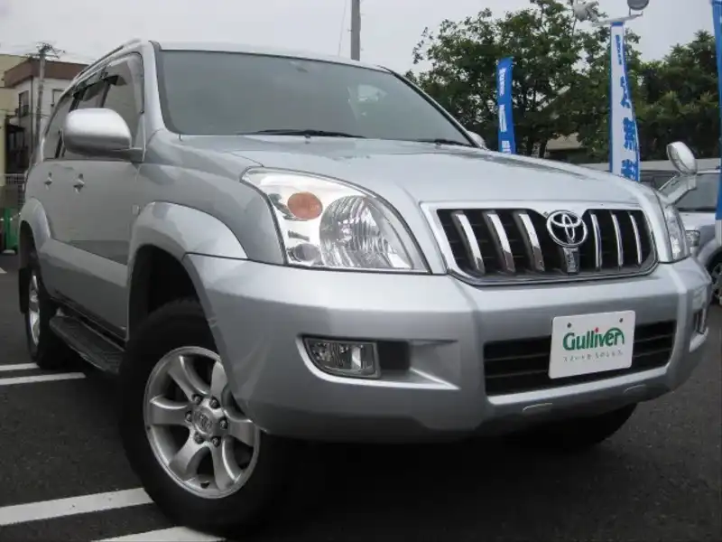 カタログ画像：ランドクルーザープラド（LAND CRUISER PRADO） ＴＸ 2005年8月 CBA-TRJ120W 2700cc シルバーメタリック 燃費8.8km / l  メイン