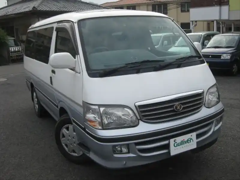 カタログ画像：ハイエースワゴン（HIACE WAGON） スーパーカスタムＧ ミドルルーフ（トリプルムーンルーフ） 1999年7月 KH-KZH106W 3000cc アクアシルバートーニング 燃費8.5km / l  メイン