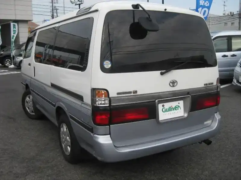 カタログ画像：ハイエースワゴン（HIACE WAGON） スーパーカスタムＧ ミドルルーフ（トリプルムーンルーフ） 1999年7月 KH-KZH106W 3000cc アクアシルバートーニング 燃費8.5km / l  外装