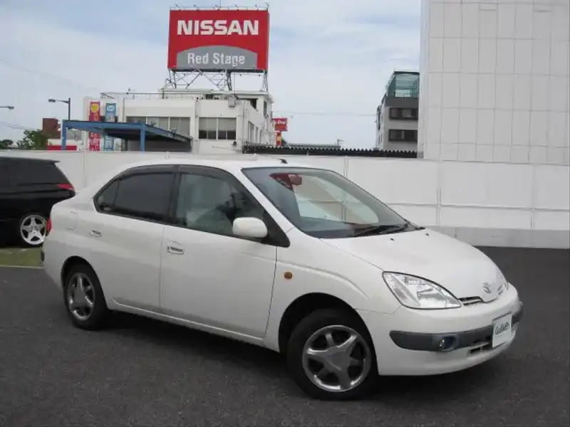 カタログ画像：プリウス（PRIUS） Ｇセレクション 1999年11月 HK-NHW10 1500cc ホワイトパールマイカ 燃費28.0km / l  外装