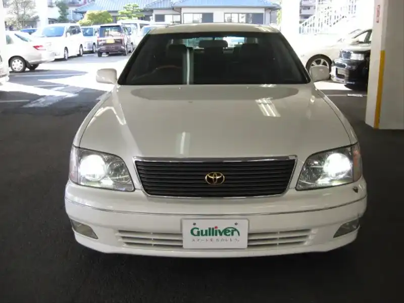 カタログ画像：セルシオ（CELSIOR） Ａ仕様 ｅＲバージョン装着車 1998年8月 GF-UCF20 4000cc ホワイトパールマイカトーニングＧ 燃費8.5km / l  フロント