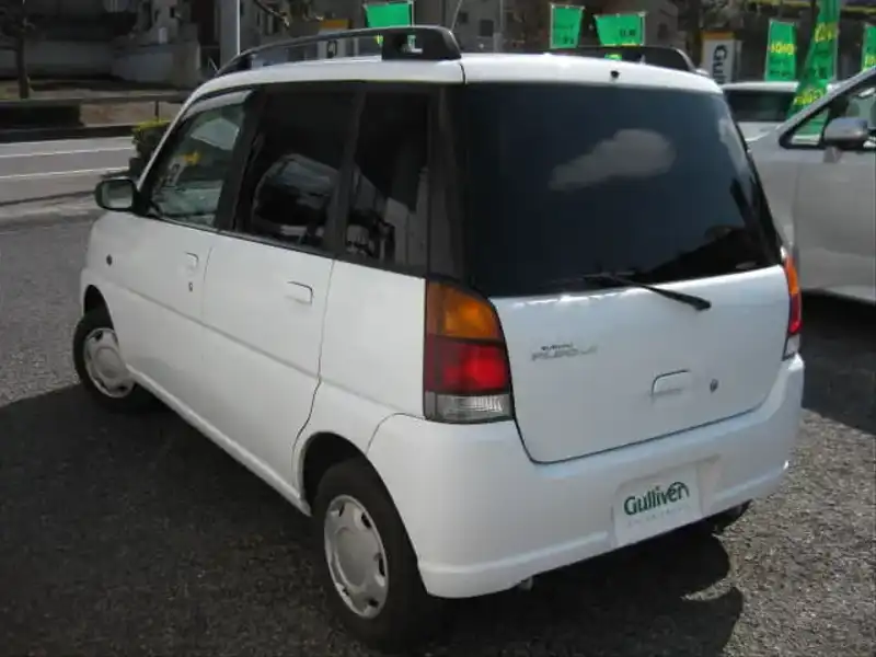 カタログ画像：プレオ（PLEO） Ｌ 1998年10月 GF-RA1 660cc ピュアホワイト 燃費21.0km / l  バック