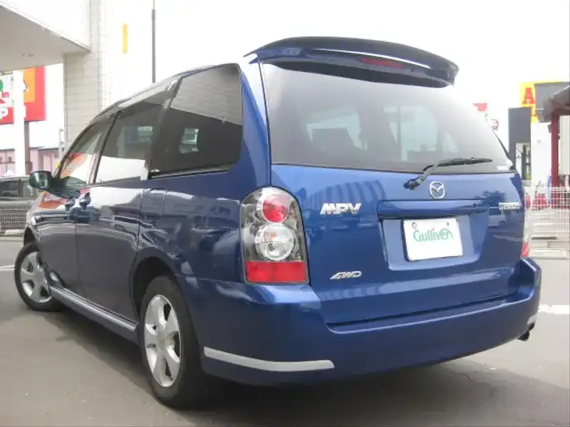 カタログ画像：ＭＰＶ（MPV） エアロリミックス 2004年9月 CBA-LW3W 2300cc ブルーパシフィックマイカ 燃費11.6km / l  バック