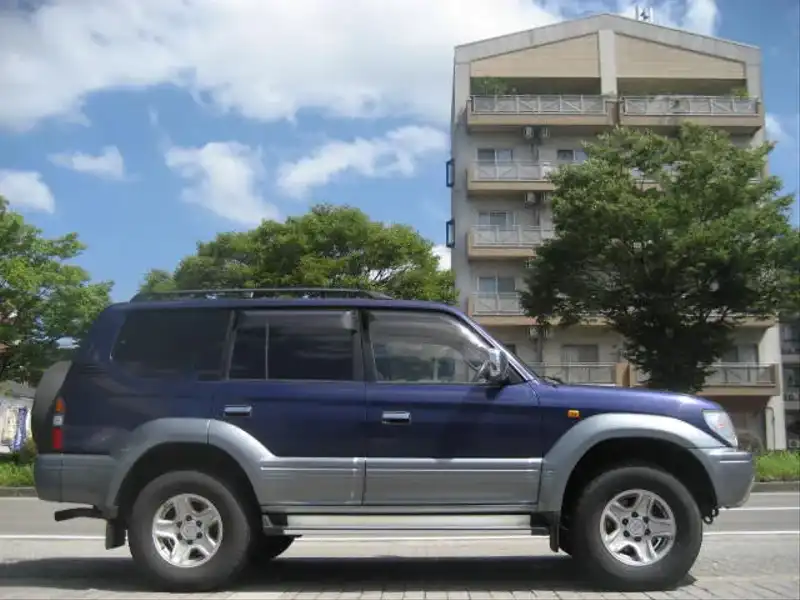 カタログ画像：ランドクルーザープラド（LAND CRUISER PRADO） ＴＸ ５人乗り仕様 1997年4月 E-RZJ95W 2700cc ダークブルーマイカメタリック 燃費7.9km / l  外装