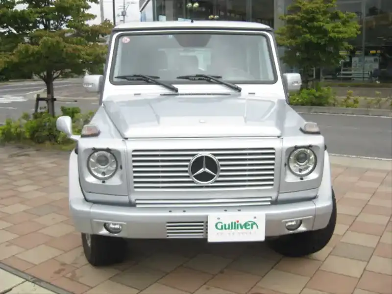 カタログ画像：Ｇクラス（G-CLASS） Ｇ５００ ロング 2004年9月 GH-463248 5000cc ブリリアントシルバー（Ｍ）orキューバナイトシルバー（Ｍ） 燃費5.7km / l  フロント