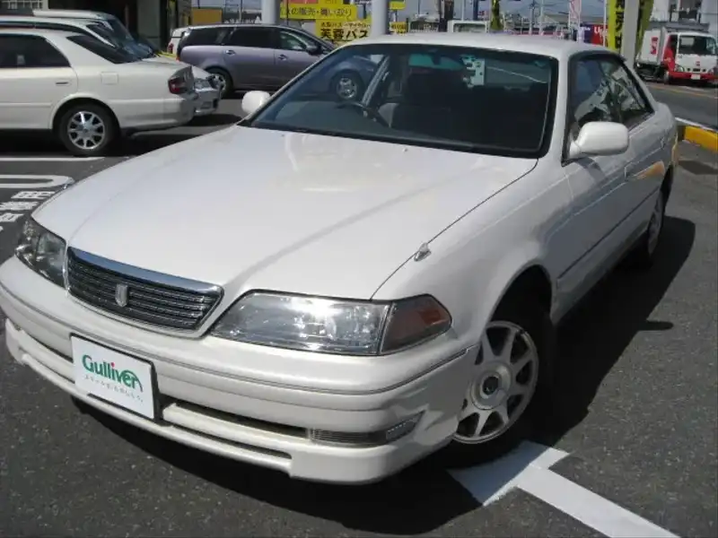 カタログ画像：マークII（MARK II） グランデＧ 1998年8月 GF-JZX100 2500cc ホワイトパールマイカ 燃費10.6km / l  外装