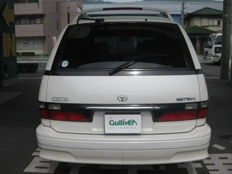 カタログ画像：エスティマ（ESTIMA） アエラス ツインムーンルーフ 1998年1月 GF-TCR20W 2400cc ホワイトパールマイカ 燃費7.6km / l  バック