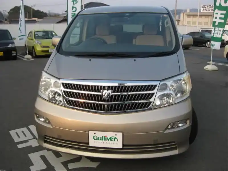 1011202 | カタログ画像：アルファードＧ（ALPHARD G） ＭＸ Ｊエディション 2002年5月 TA-MNH15W 3000cc ゴールドメタリック フロント