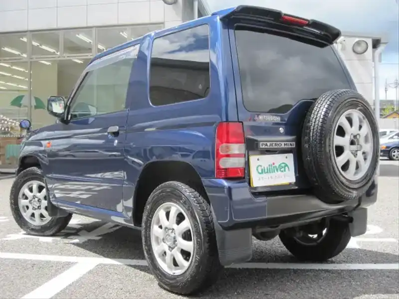 カタログ画像：パジェロミニ（PAJERO MINI） スキッパーＪ 1998年5月 E-H51A 660cc ネアーズブルー バック