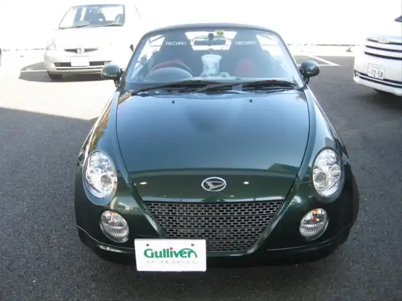 カタログ画像：コペン（COPEN） ２ｎｄアニバーサリーエディション 2004年6月 ABA-L880K 660cc ＤＣ・ダークグリーンマイカ 燃費15.2km / l  フロント