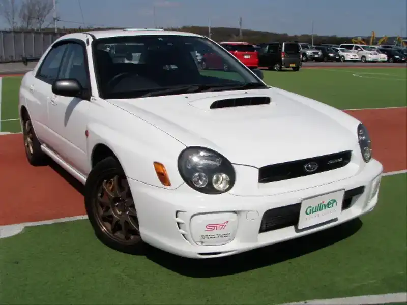 カタログ画像：インプレッサＷＲＸ（IMPREZA WRX） Ｓ２０２ ＳＴｉ バージョン 2002年6月 GH-GDB 2000cc ピュアホワイト 燃費10.4km / l  メイン