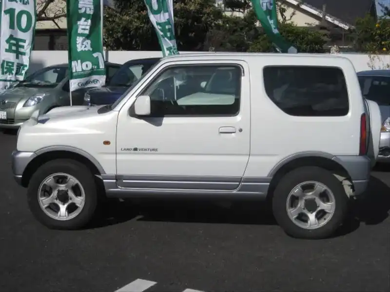 カタログ画像：ジムニー（JIMNY） ランドベンチャー 2003年5月 TA-JB23W 660cc パールホワイト２／ライトスティールグレーメタリック 燃費14.8km / l  外装