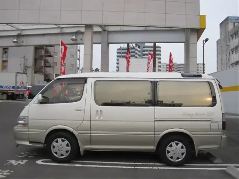 カタログ画像：ハイエースワゴン（HIACE WAGON） リビングサルーンＥＸ 電動カーテン付 1999年7月 KH-KZH100G 3000cc スプリームパールトーニングII 燃費9.5km / l  外装